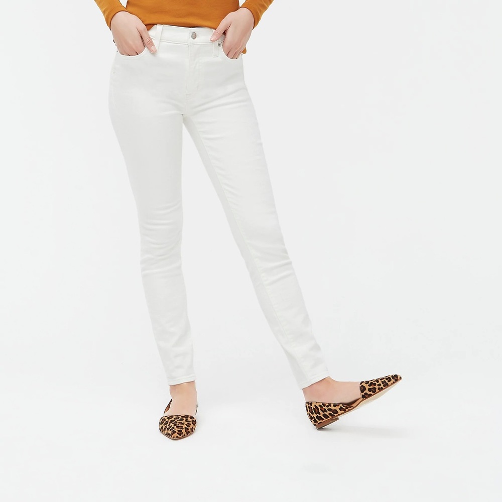 J crew white midrise toothpick denim pants